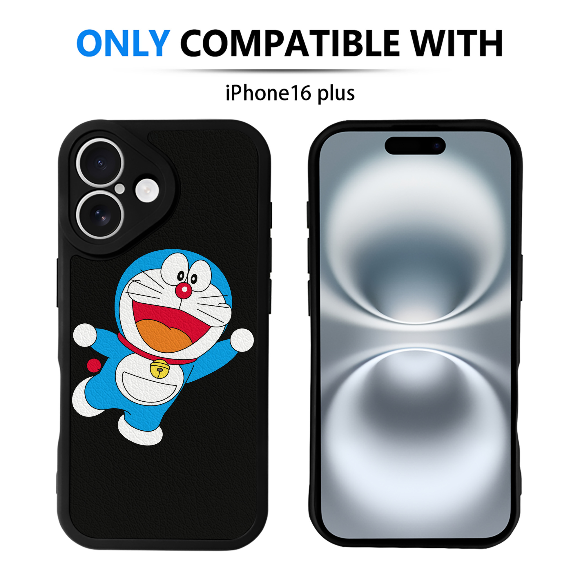 （画像用） ドラえもん Doraemon 【iPhone 16シリーズ対応】シリコンスマホケース（レザー調） 材質：シリコン